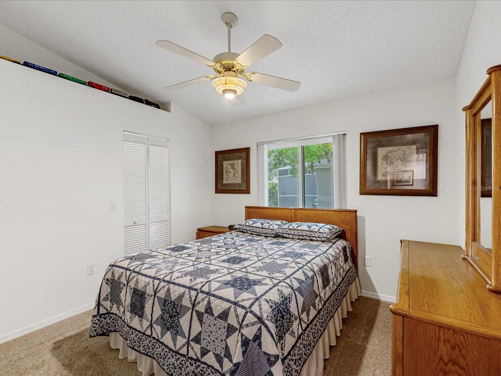 Guest bedroom with oversized closet