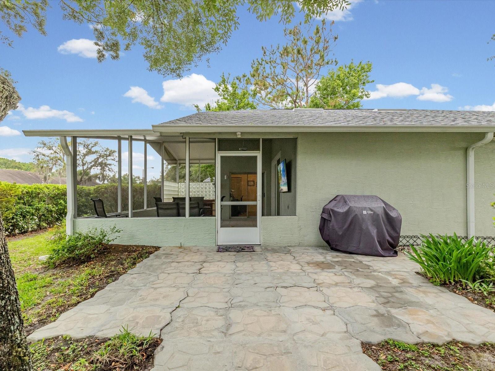 Screened Lanai and side patio for BBQing or ???  :)
