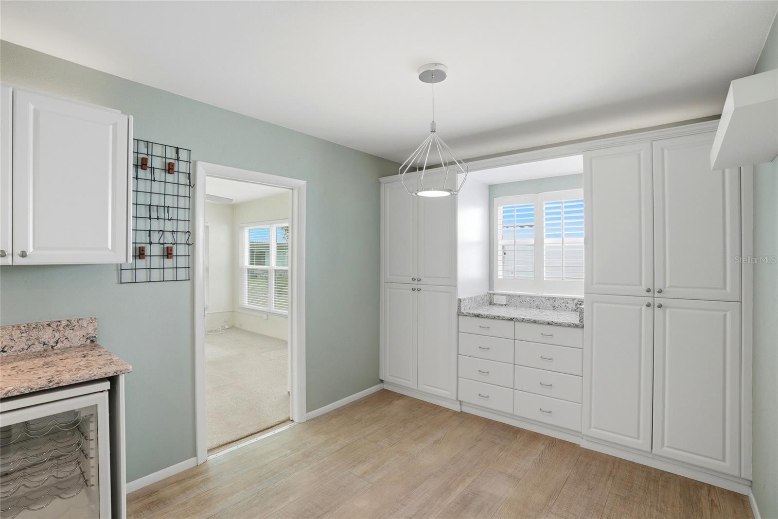 Dinette area with extra kitchen drawers.