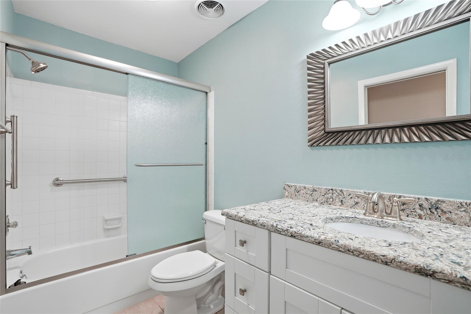 The same granite counters in the kitchen and bathrooms!