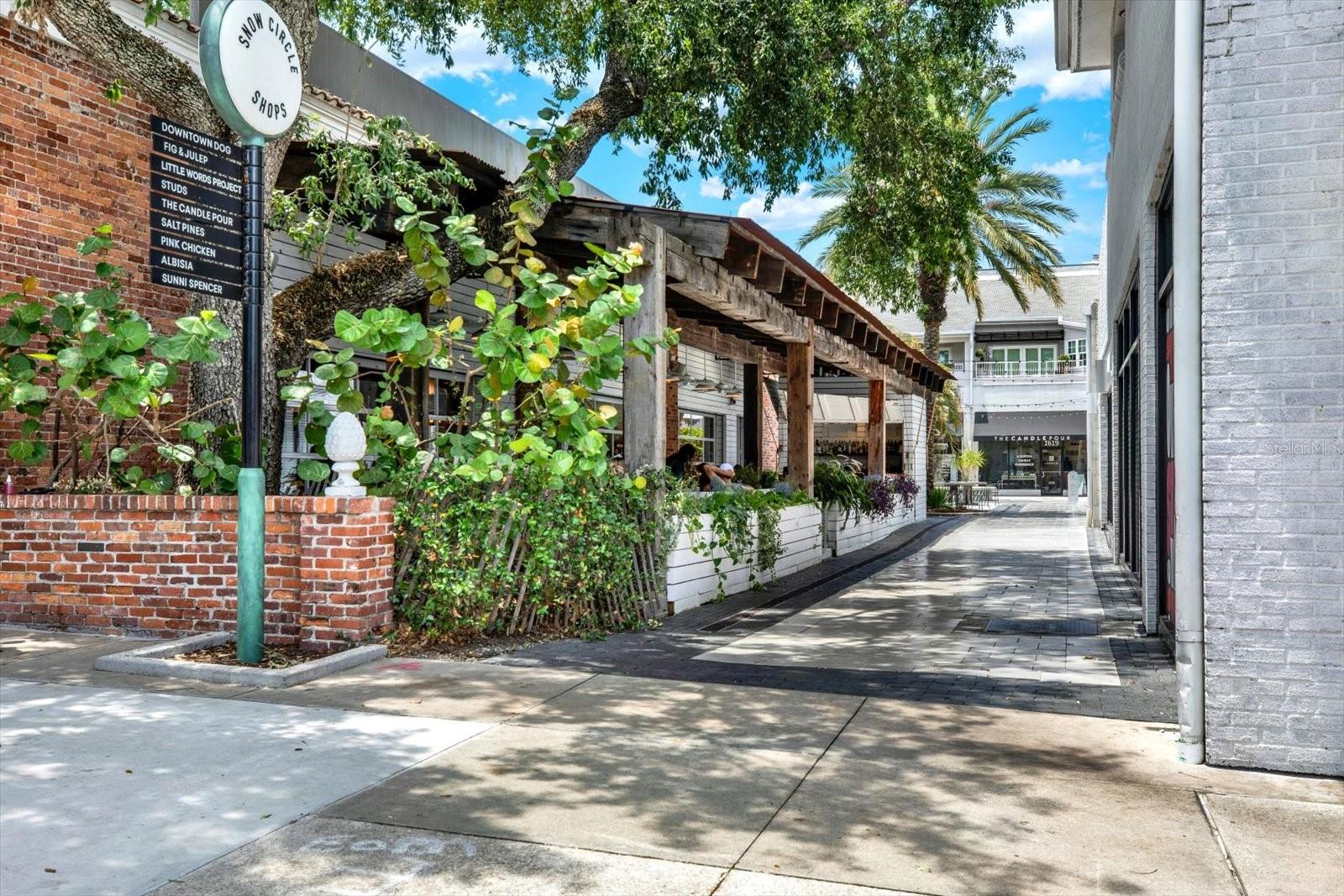Shopping and dining at Hyde Park.
