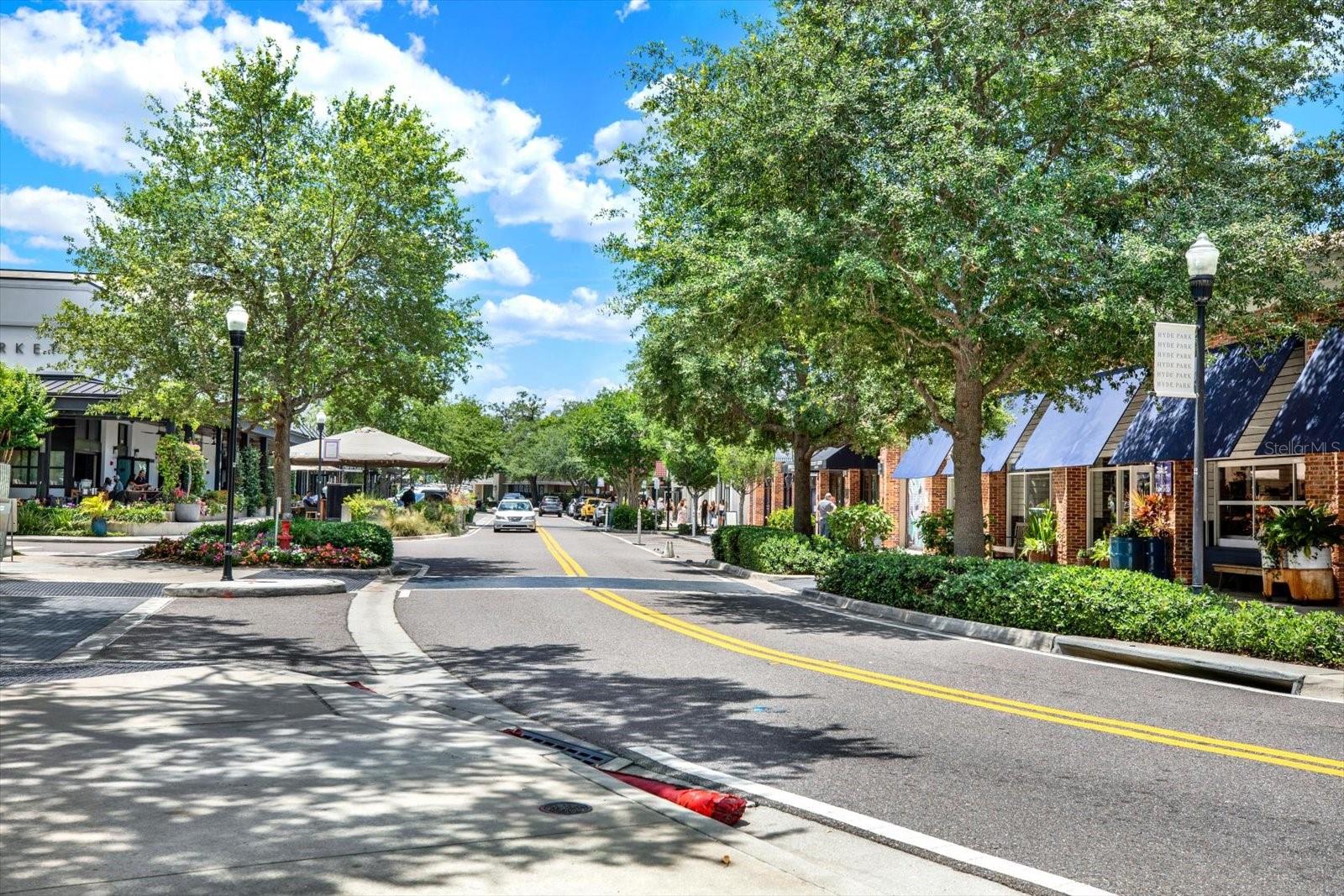 Shopping and dining at Hyde Park.