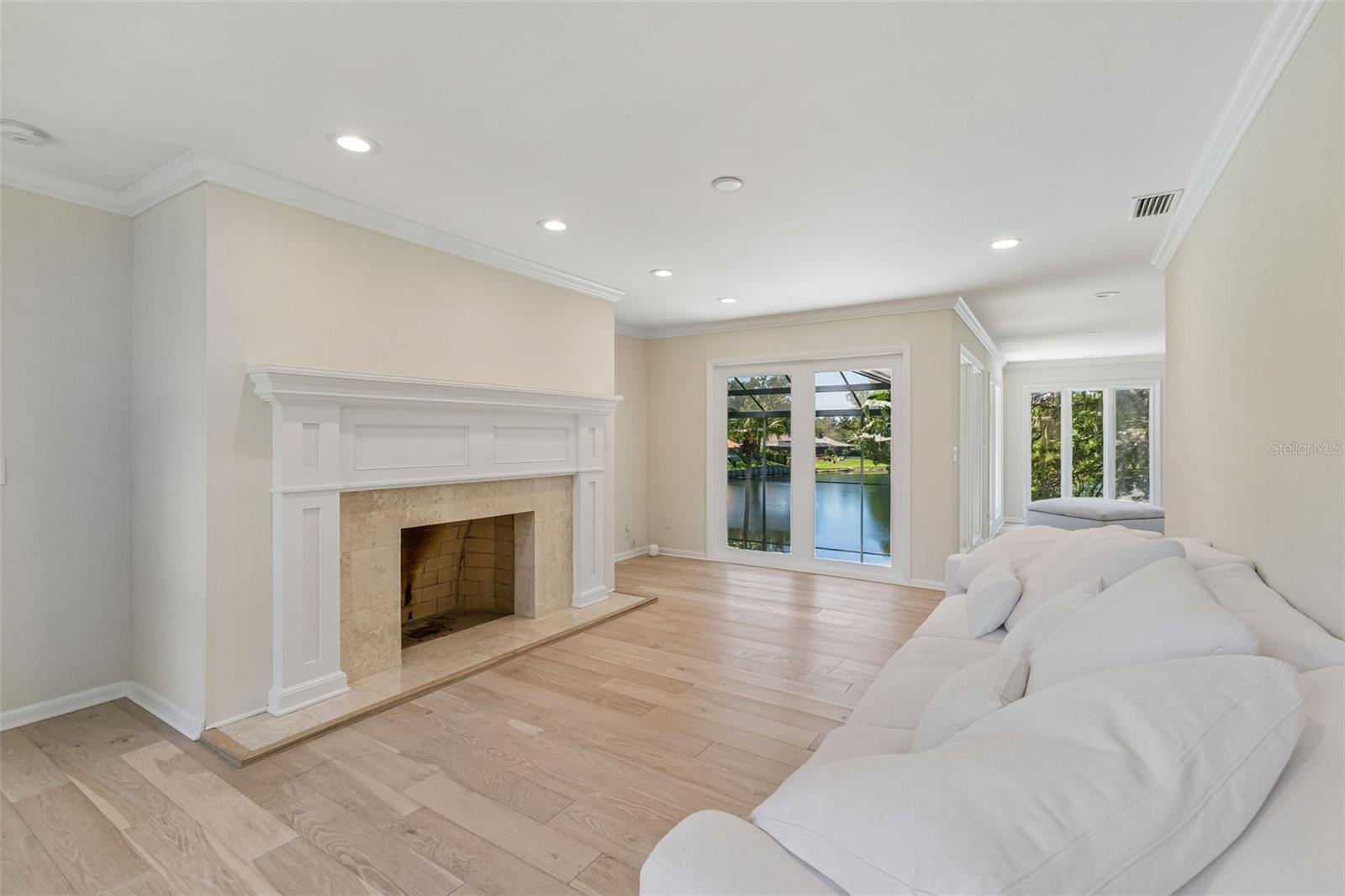 Primary Seating Room w/ Fireplace