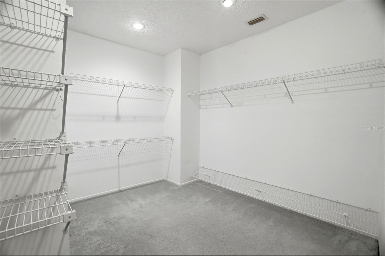 Hugh walk-in closet in primary bedroom