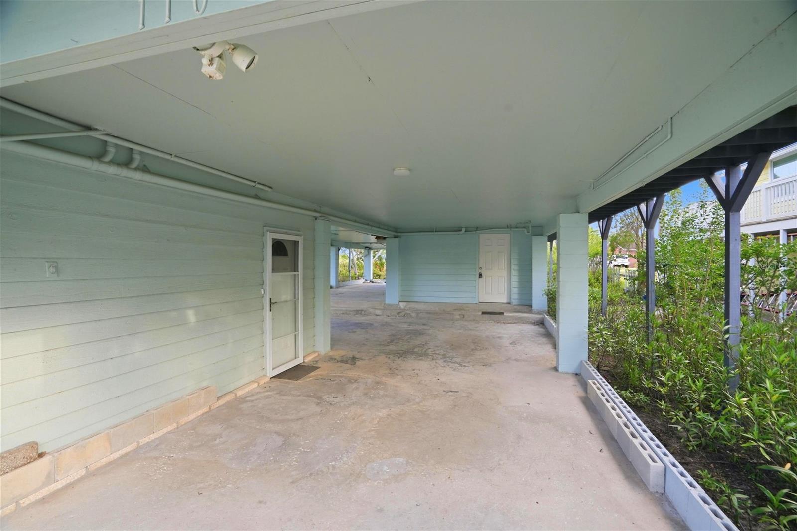 Parking under the home.