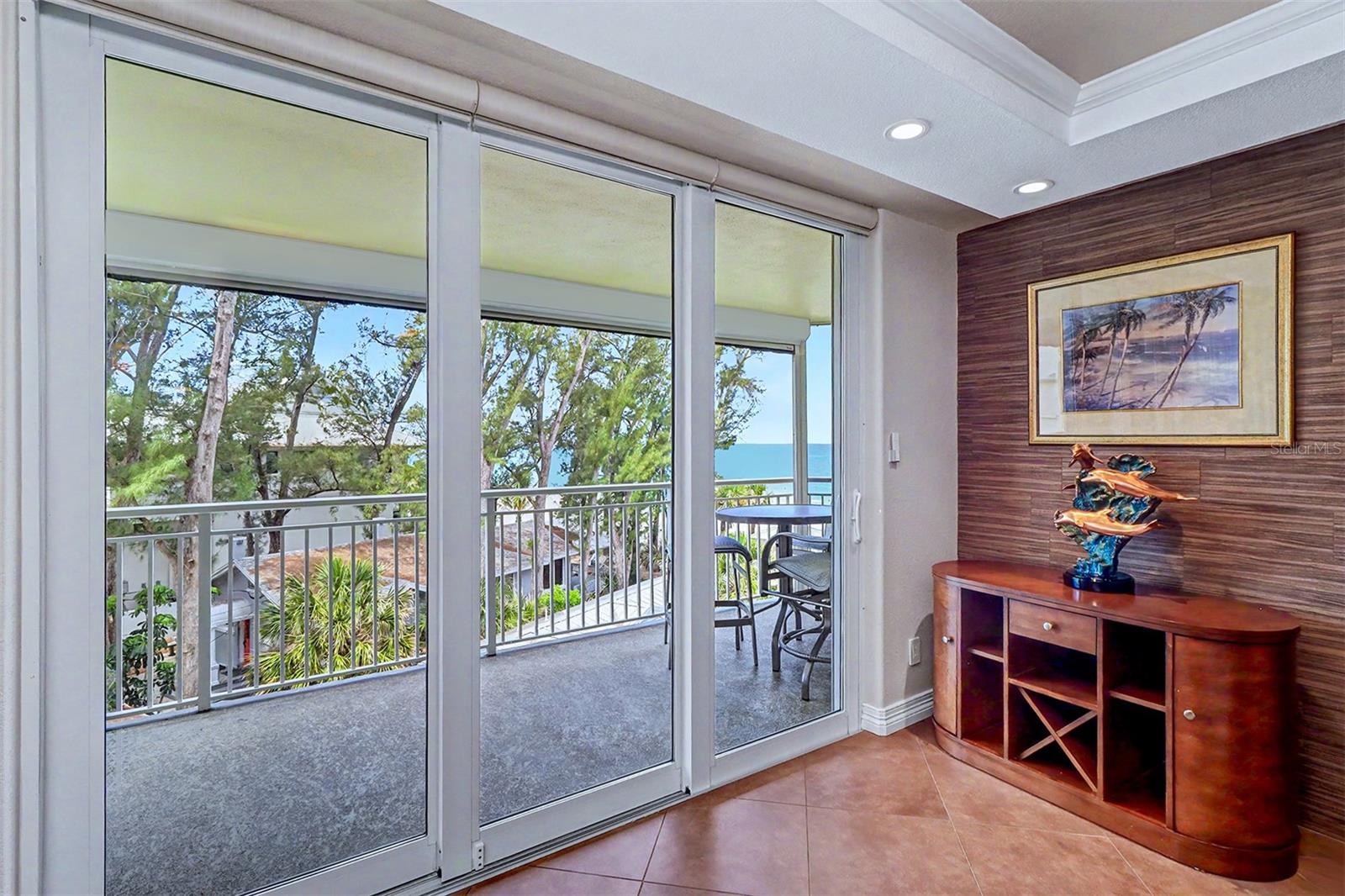 Gulf beach views from the Living Area.