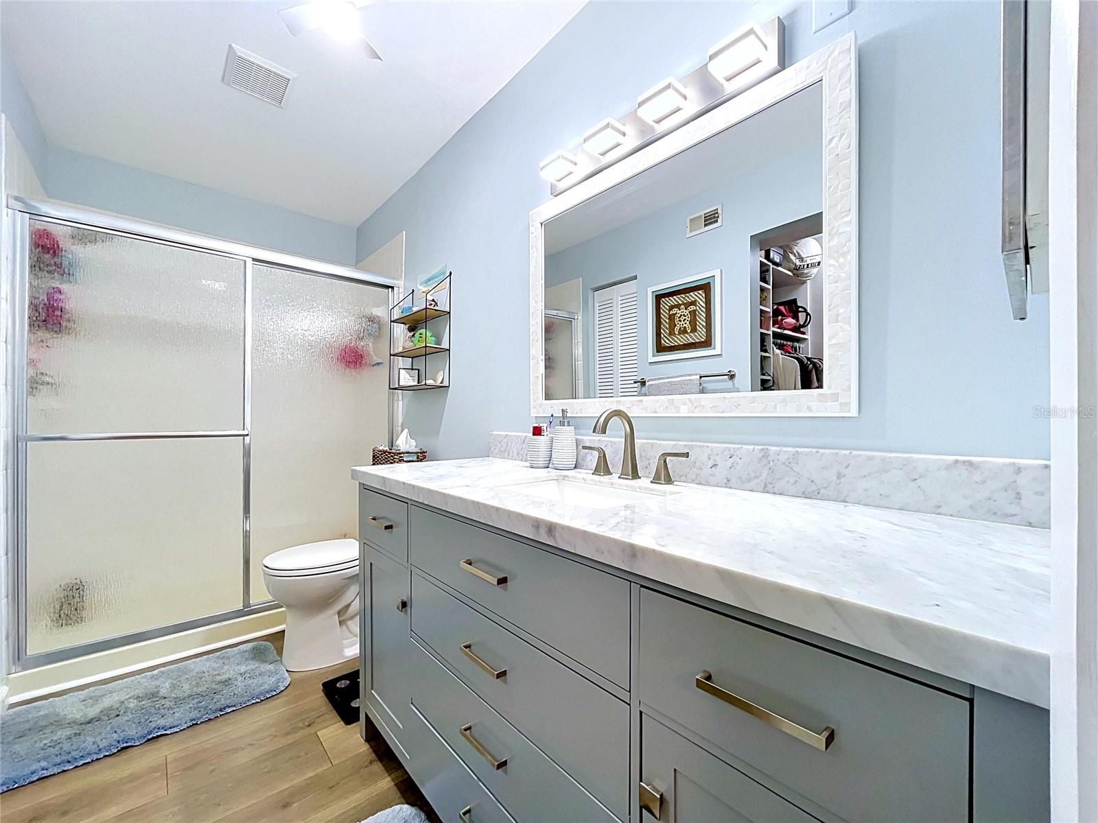 Shower with new glass doors