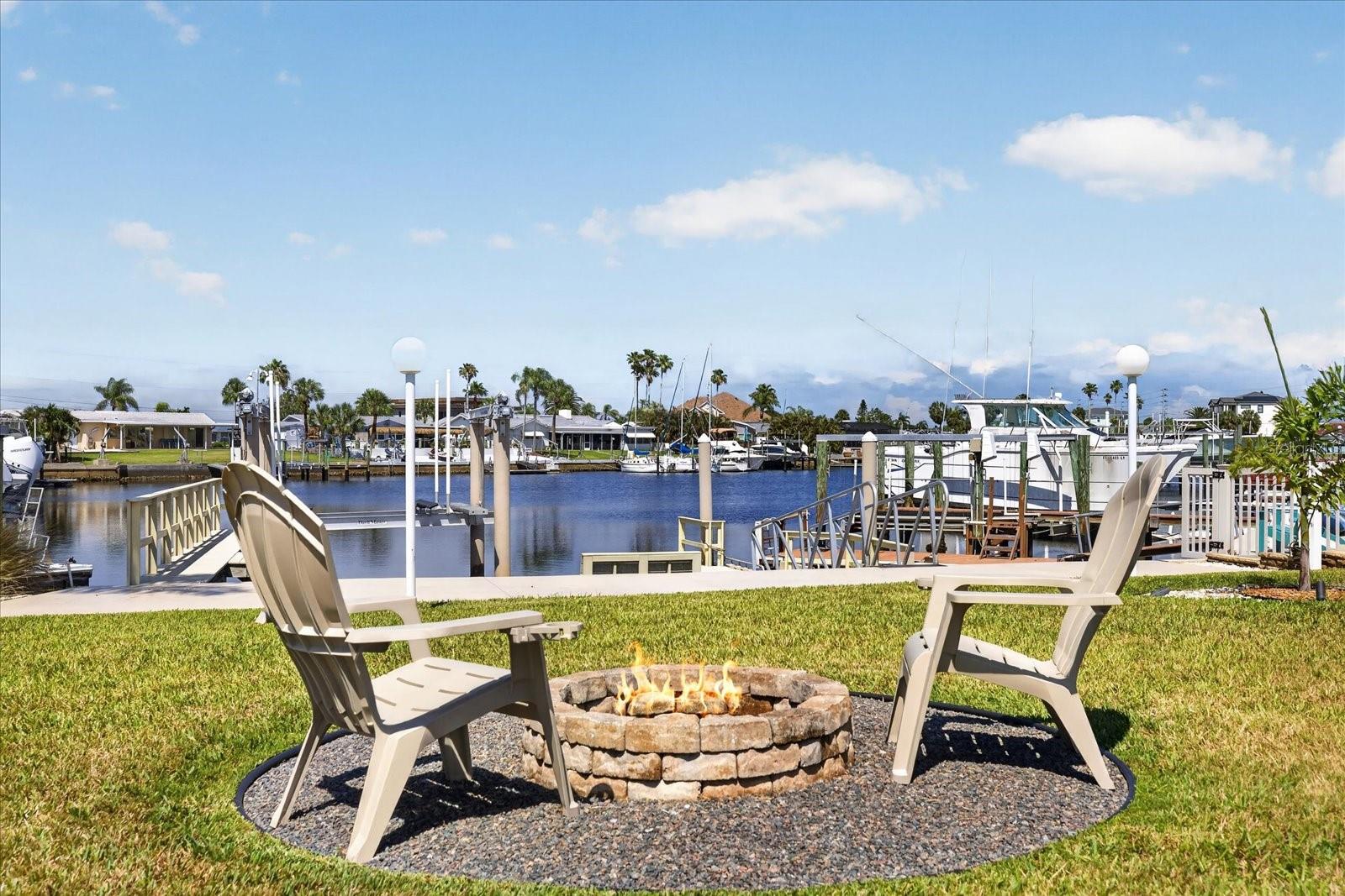 Enjoy relaxing at your firepit on the water