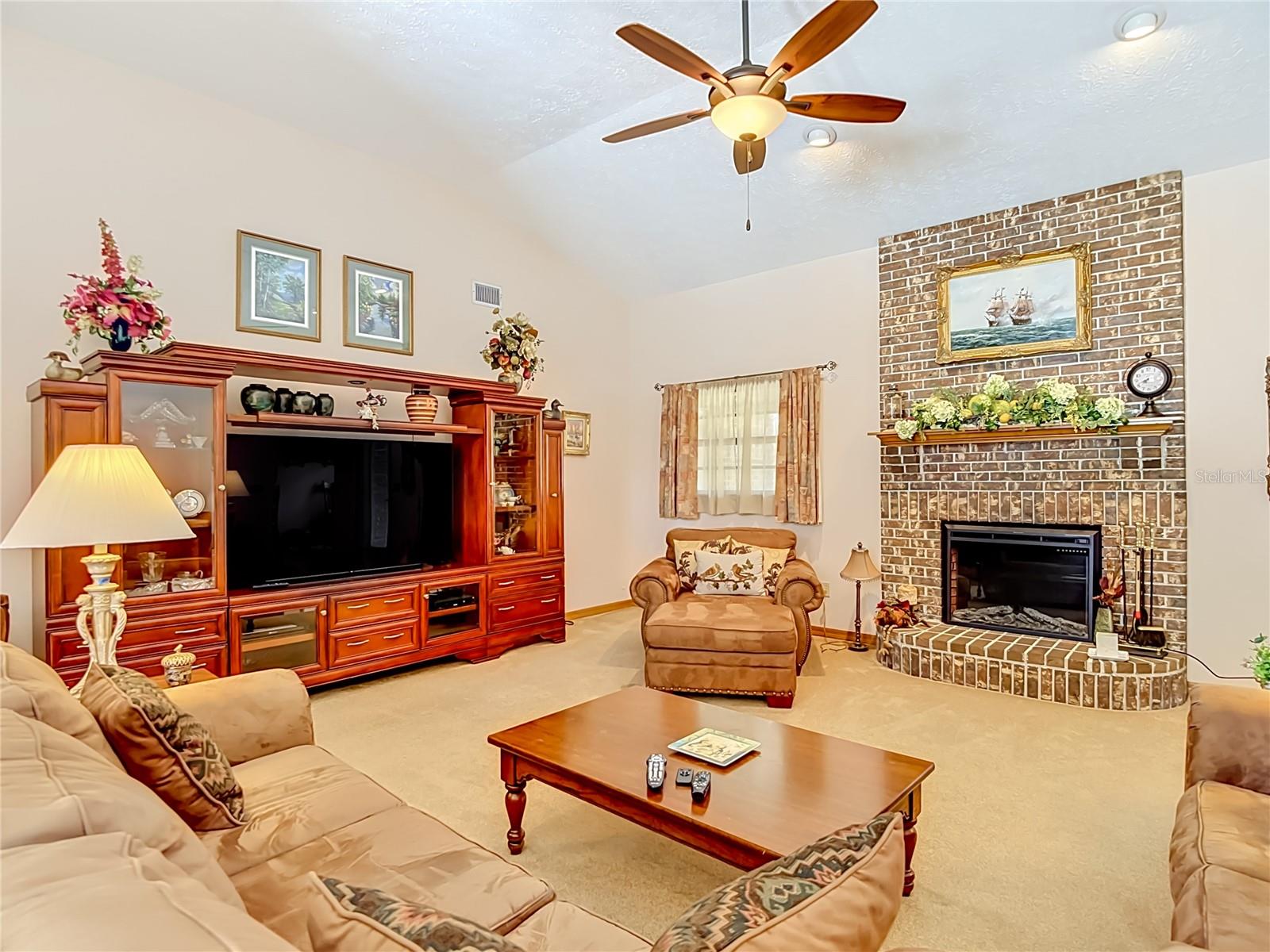 WOOD BURNING FIREPLACE BUT... HAS AN ELECTRICAL INSERT FOR CONVENIENCE