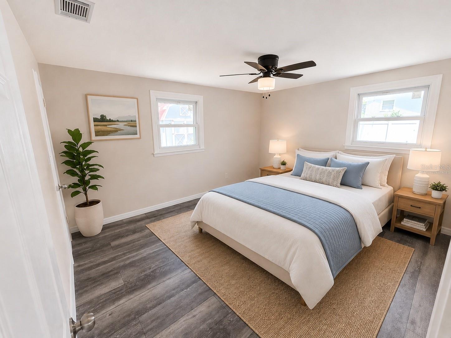 primary bedroom. virtually staged