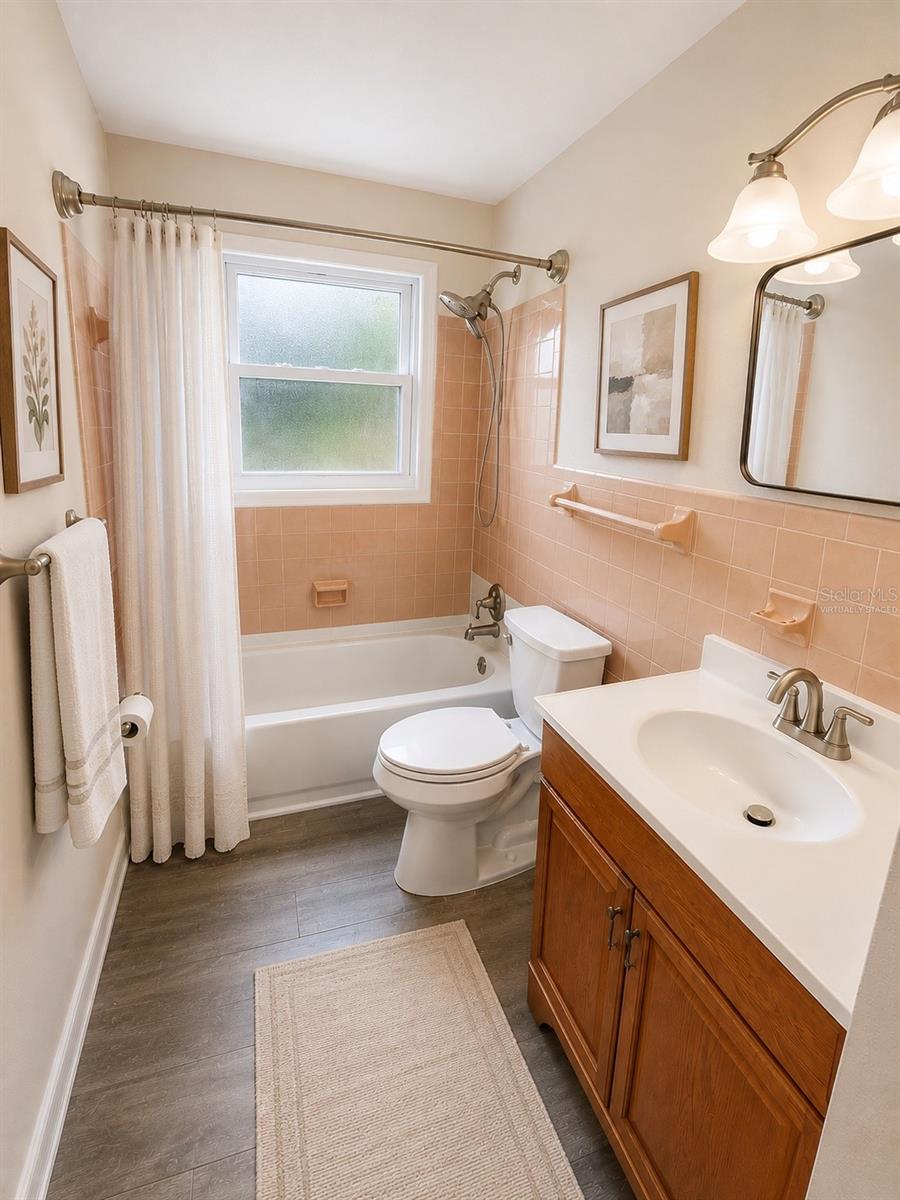hall bathroom. virtually staged