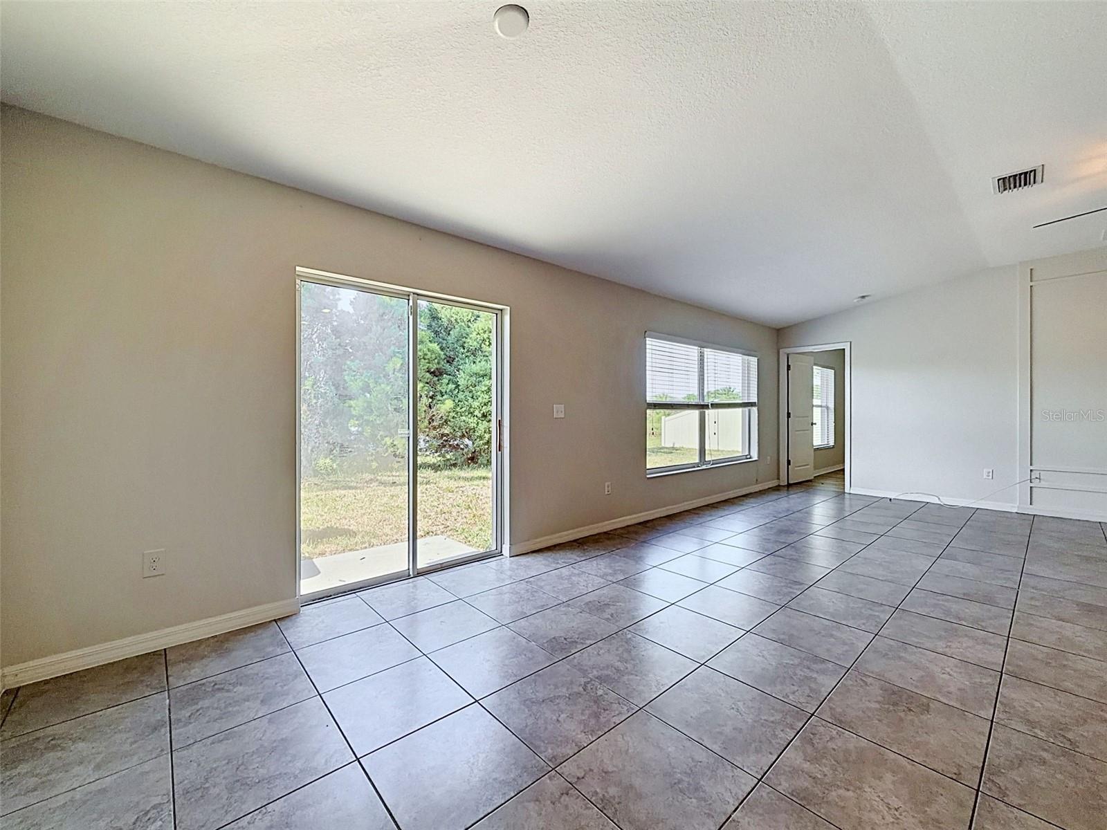Dining room facing the backyard.