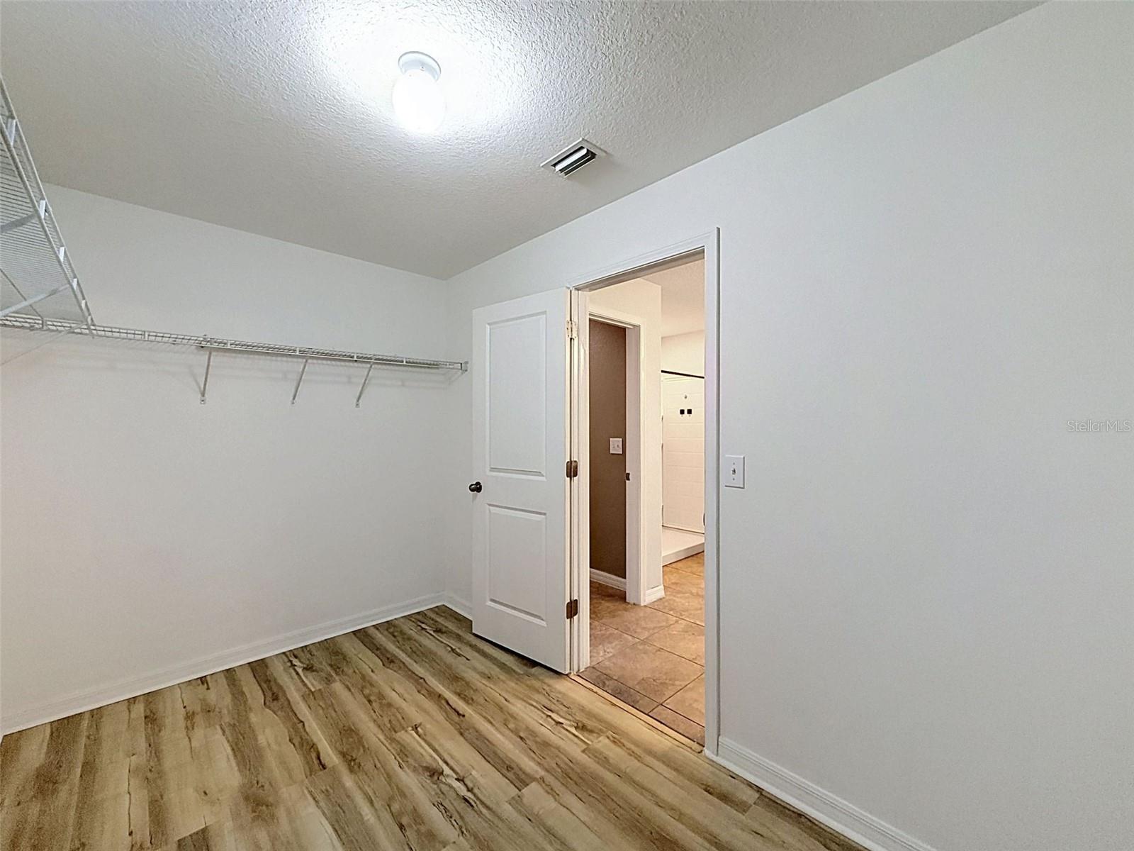 Big walk-in closet in the master bathroom.