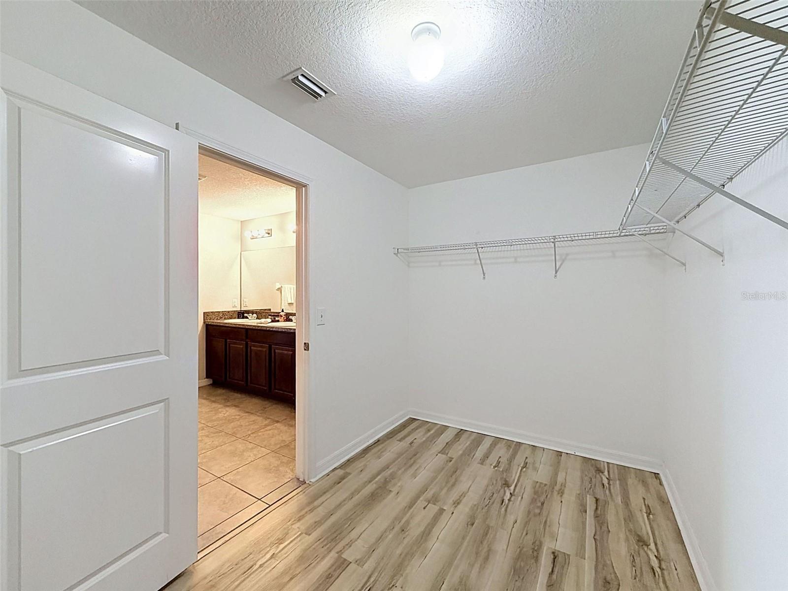 Big walk-in closet in the master bathroom.