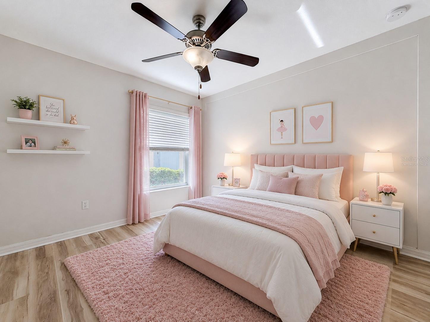 Virtually staged bedroom 3.