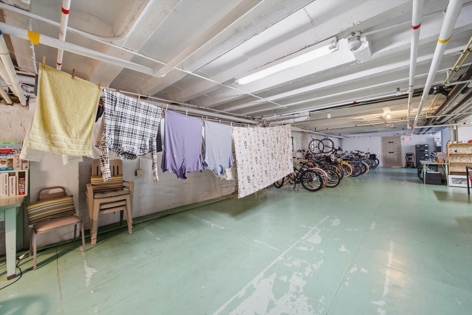 If you prefer, clothing lines and clothes pins are available in the basement.