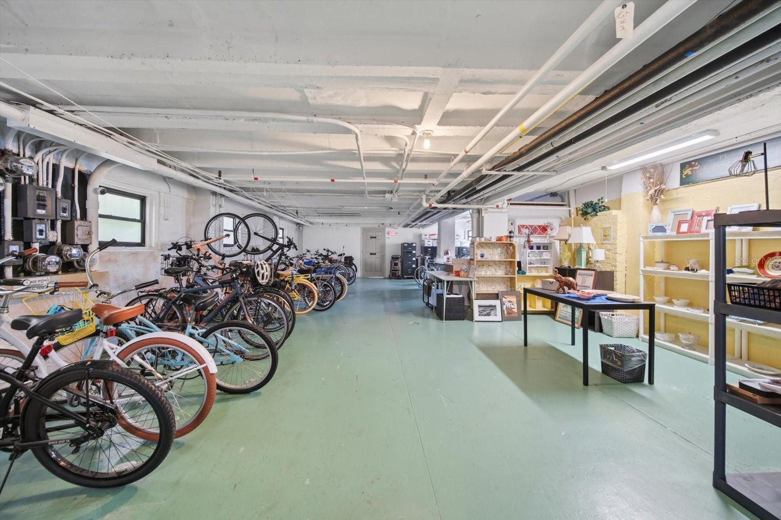 Ample bike storage and individual storage spaces for each owner are in the basement.
