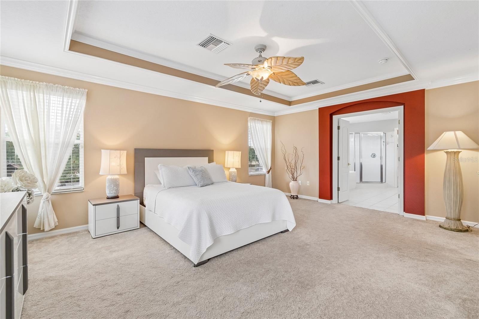 Check out the Tray Ceiling and Crown Molding!