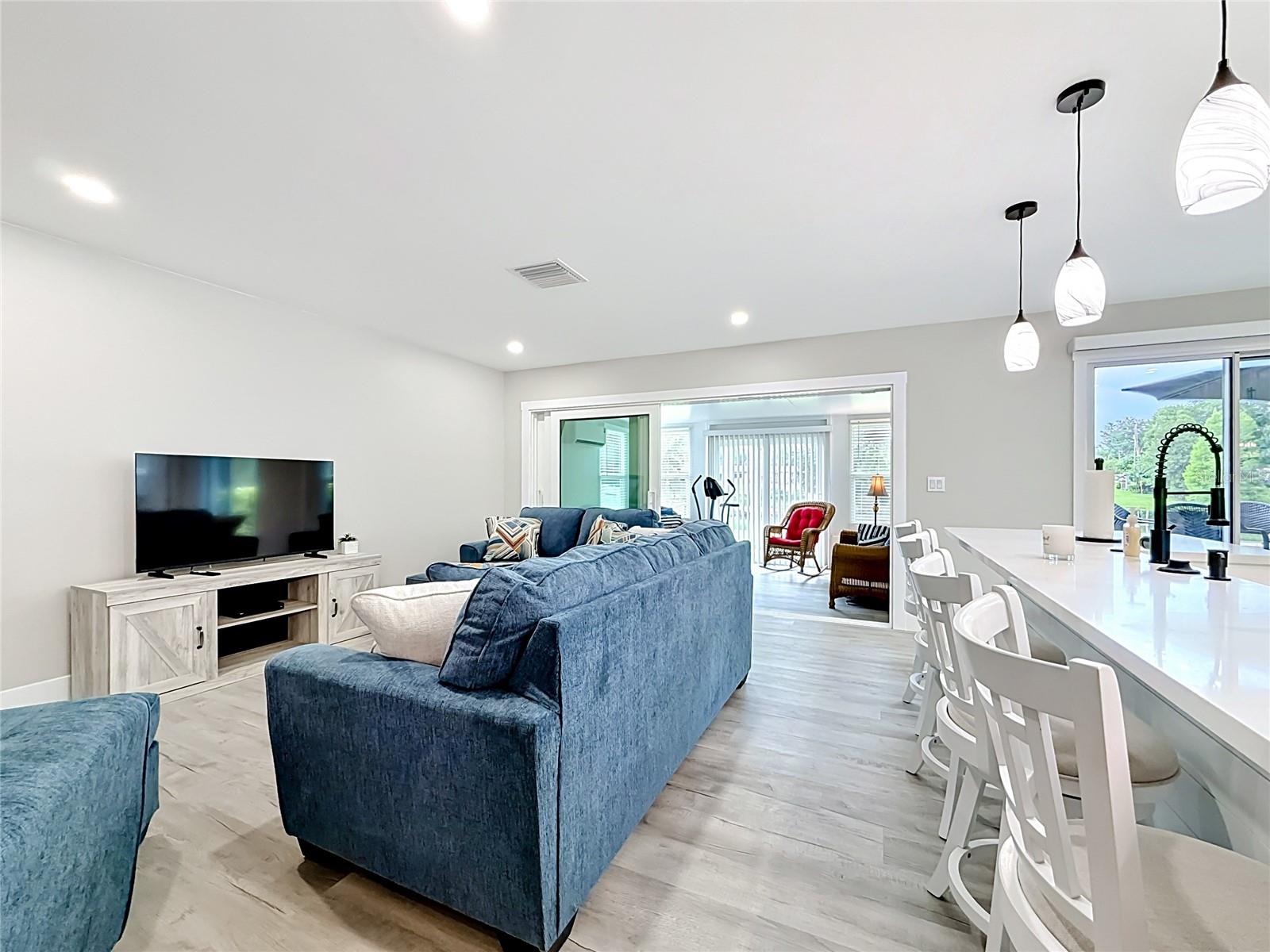 Living room off of the kitchen