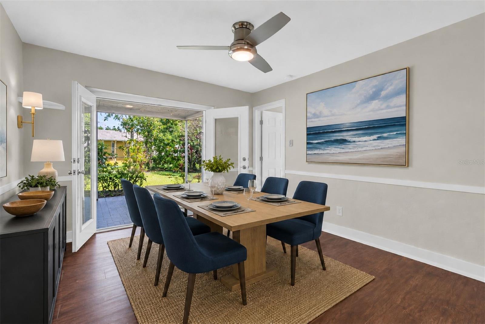 Double doors create seamless indoor-outdoor living