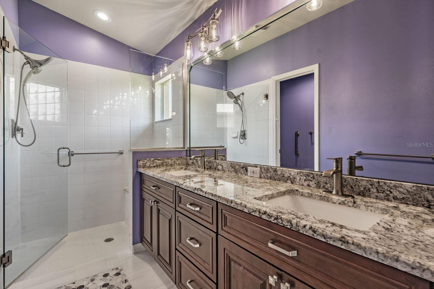 beautifully updated primary bathroom