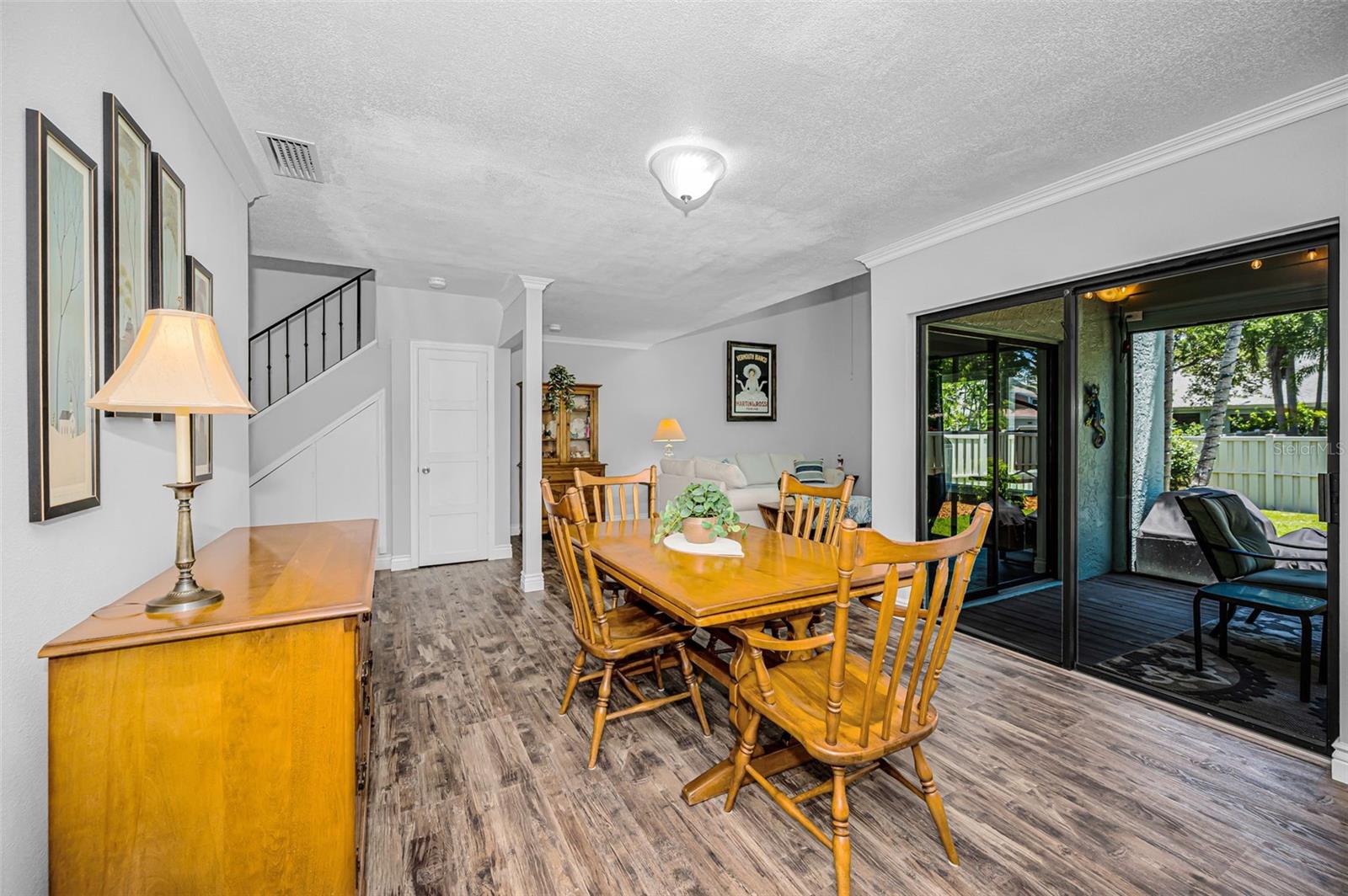 Step back inside from the lovely porch and find your Dining Area.