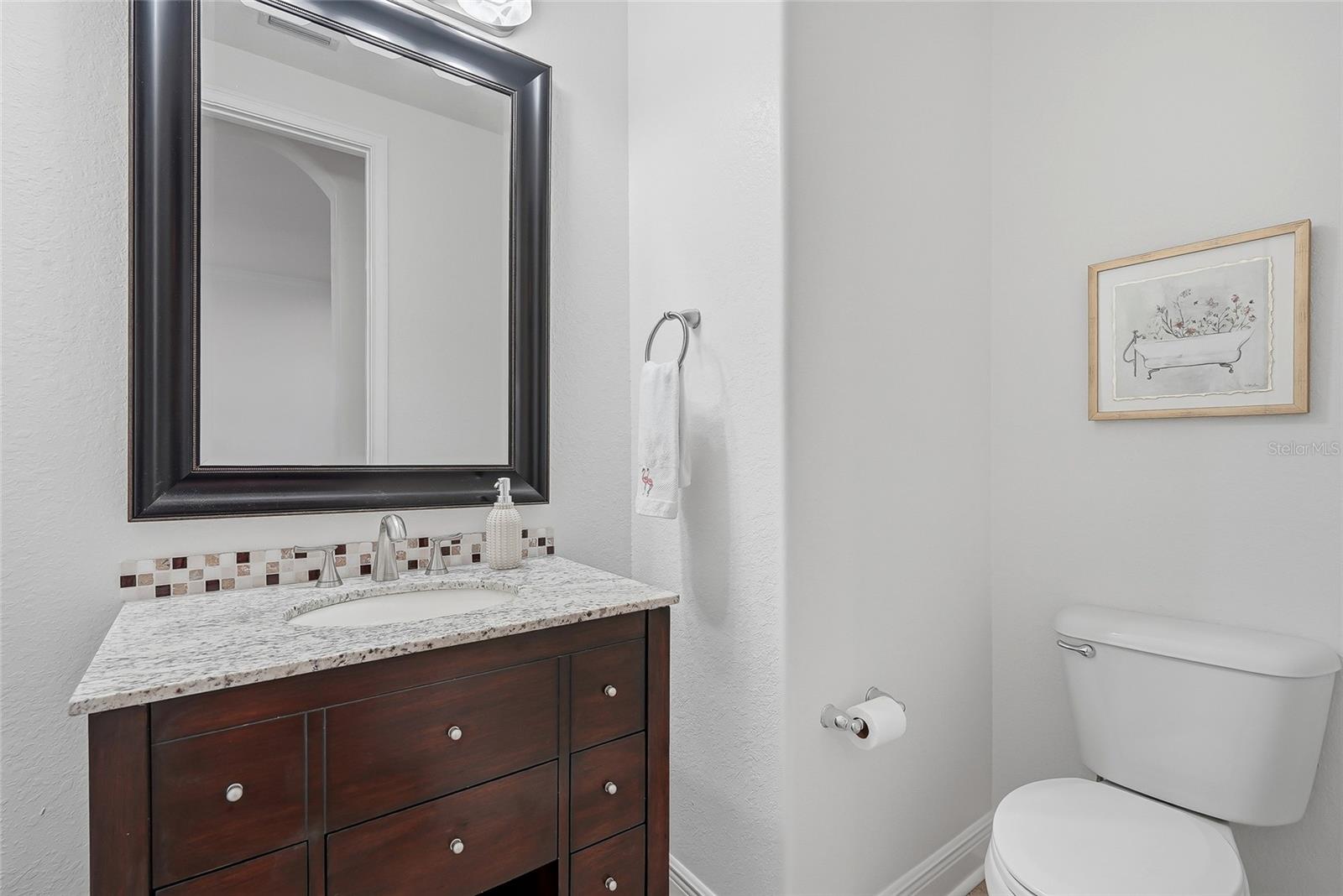 Powder bathroom located on the main level.