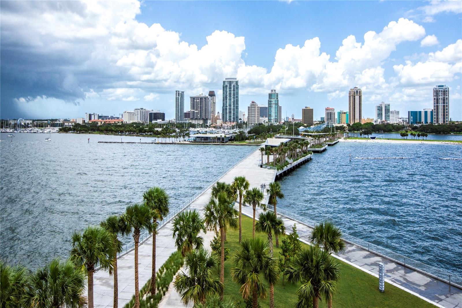 view from the St Pete Pier about 42 blocks south.