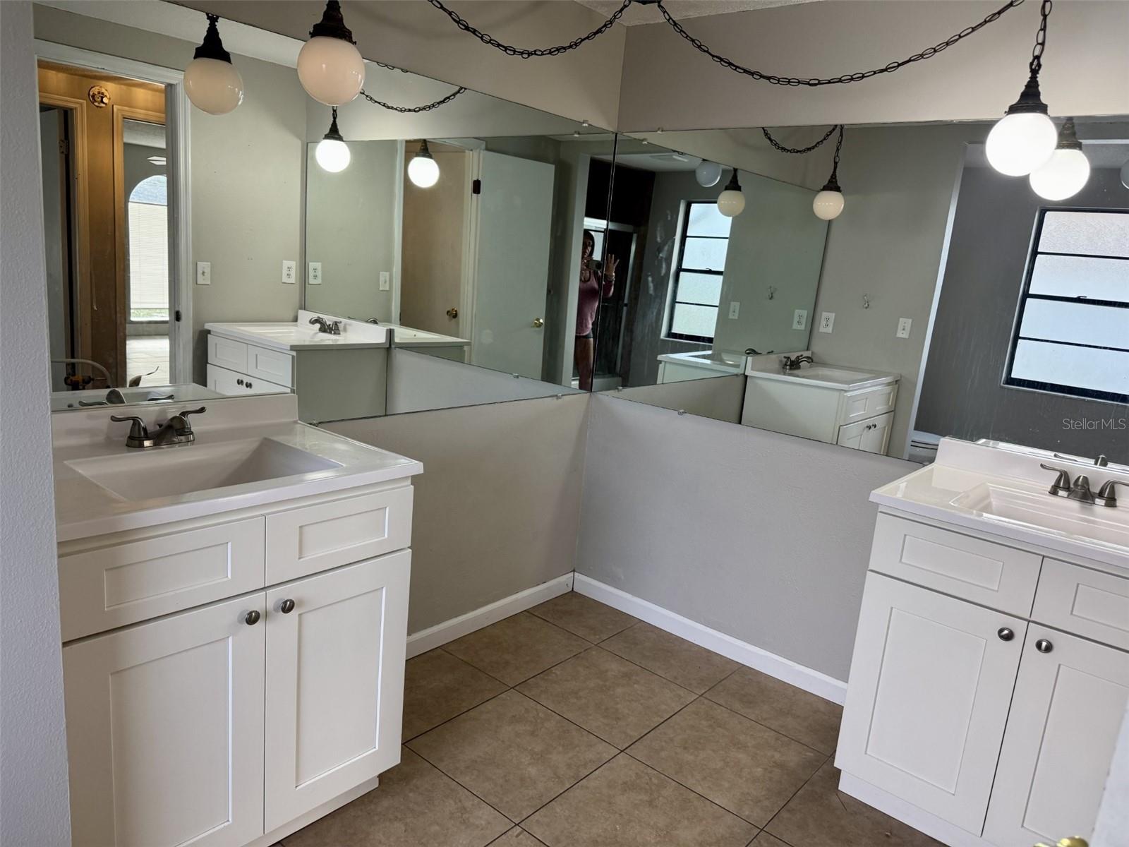 guest bath dual vanities