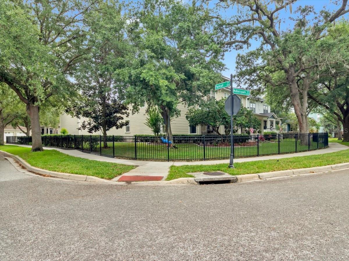 Corner lot view.