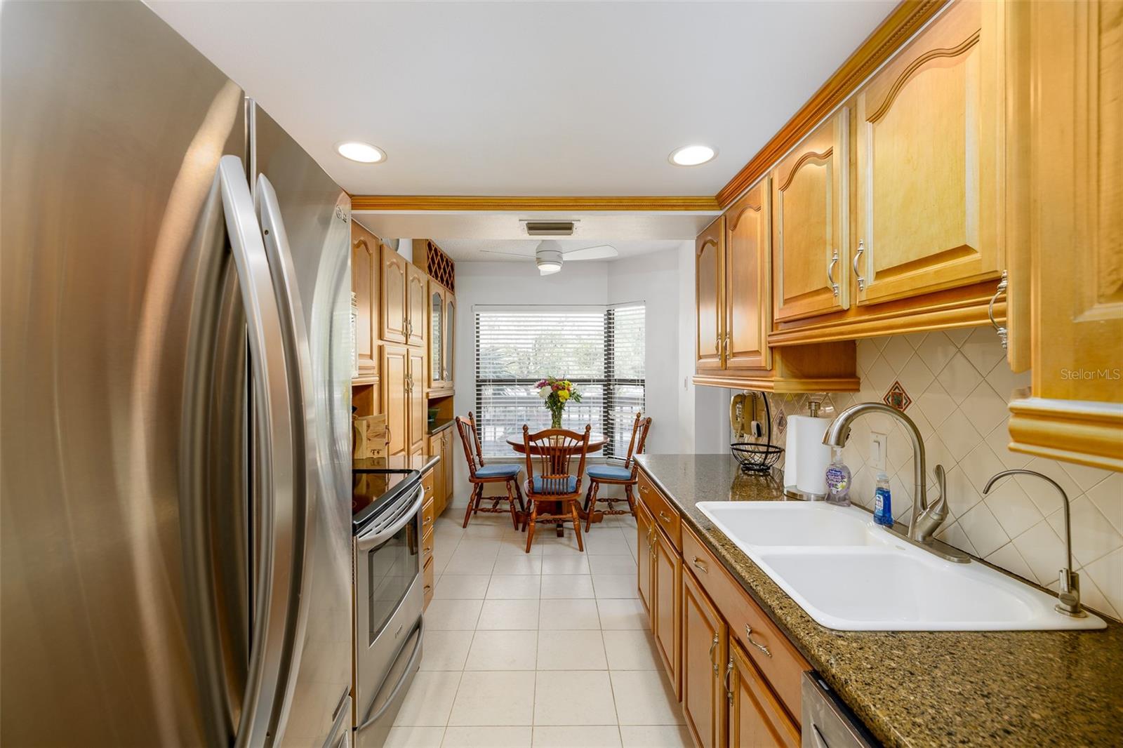Galley Kitchen with eat in space