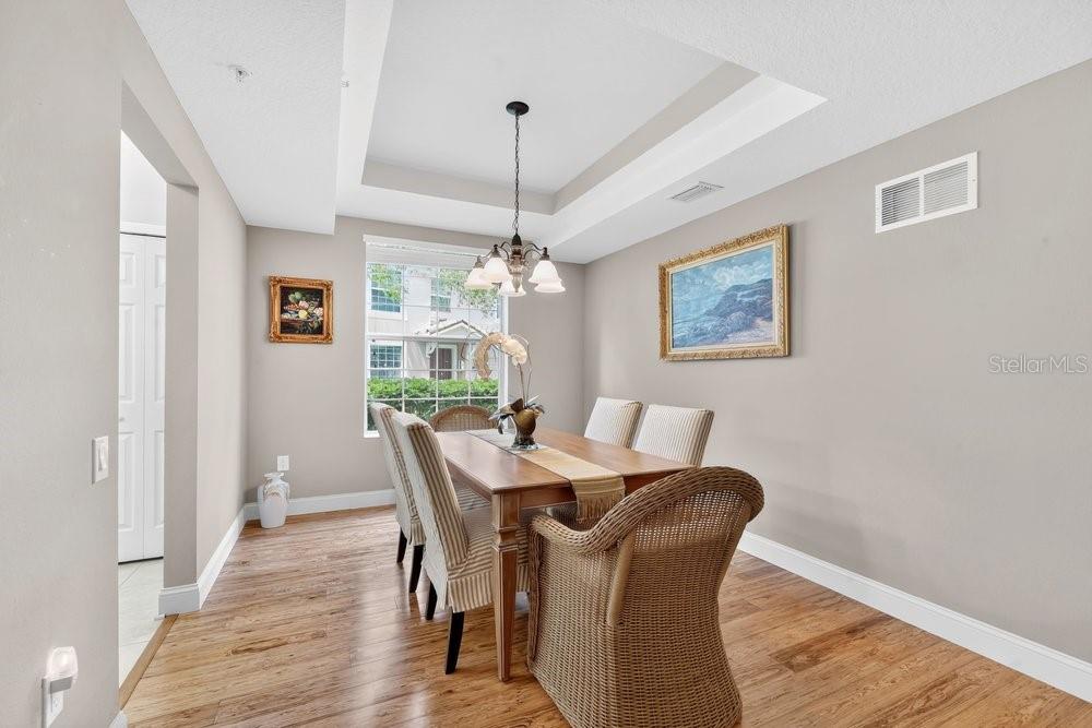 Dining area off kitchen and living area