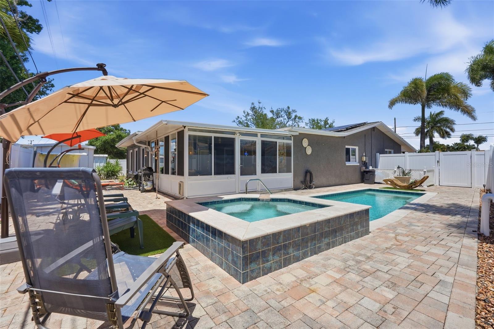 Cool down on hot Florida days in your private saltwater pool or heat things up on cooler evenings in the spa.
