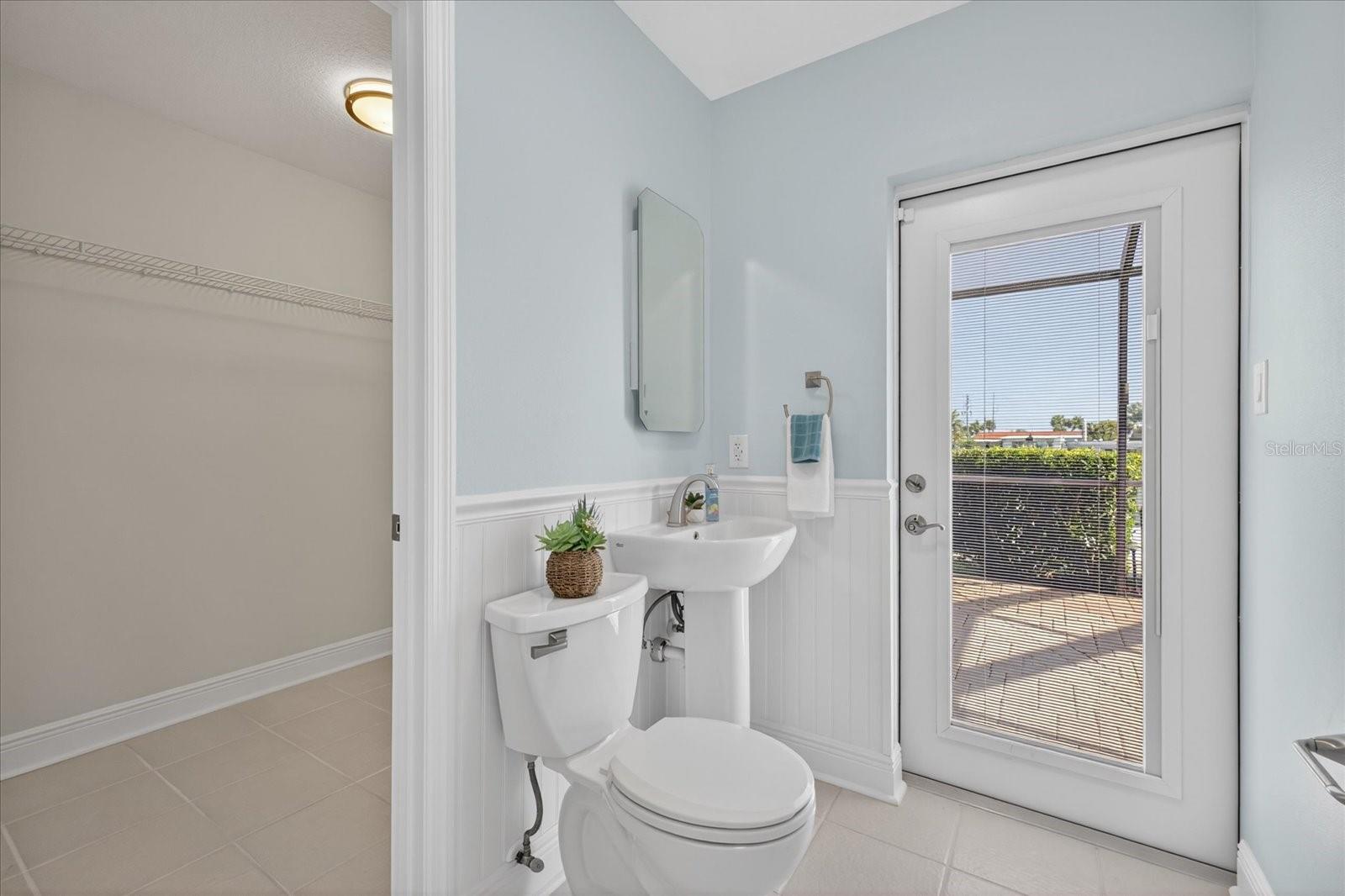 Pool bathroom with WIC