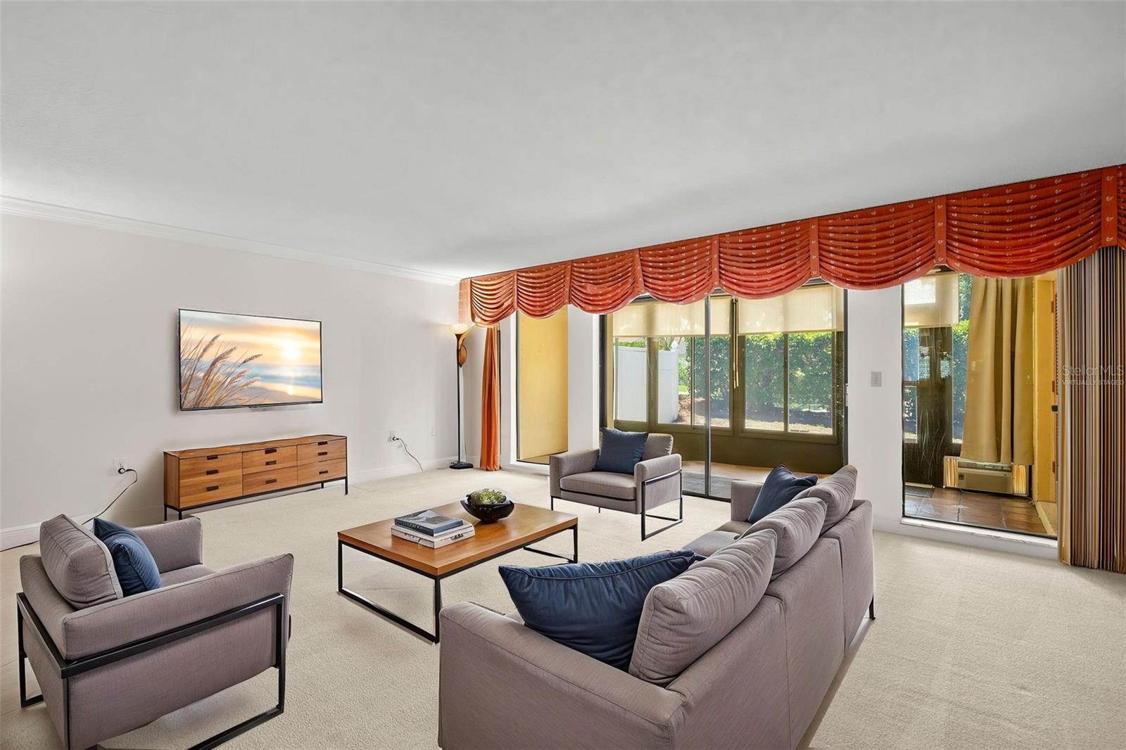 virtually staged living room
