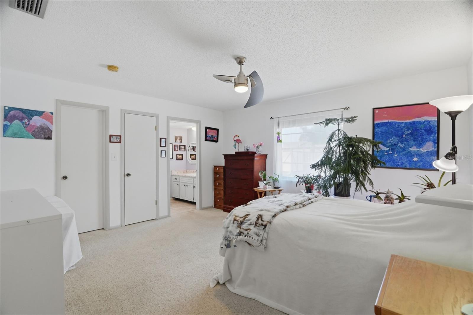 Large Primary Bedroom with 2 closets and ensuite bath