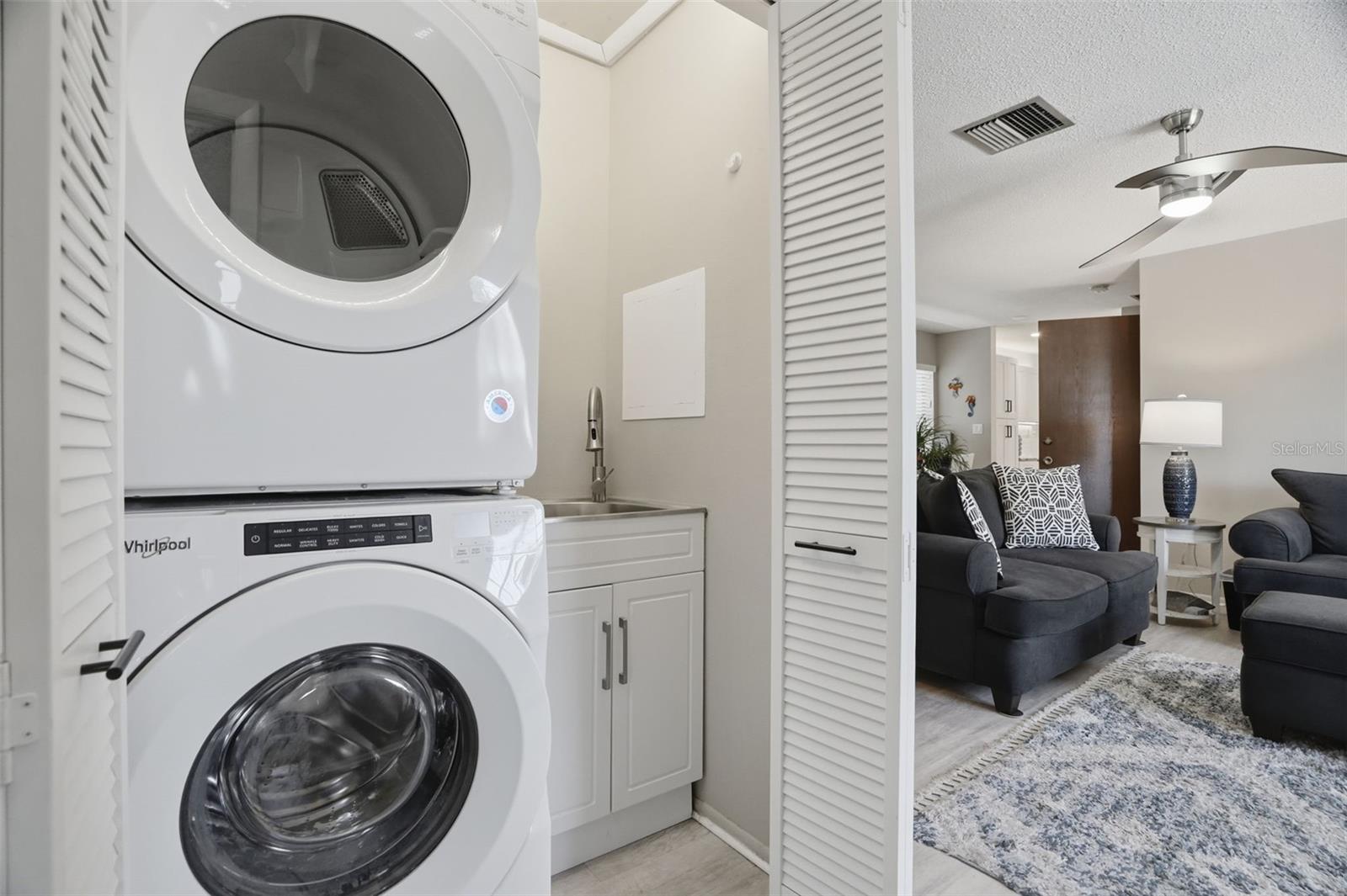 Closet Stacked Laundry w/utility sink
