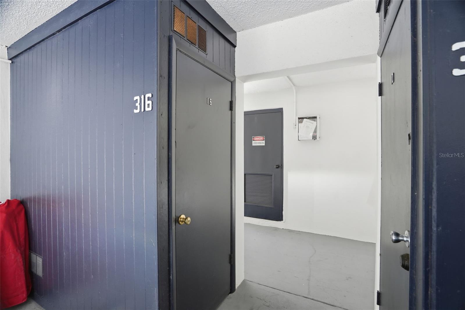 Storage Unit in Carport