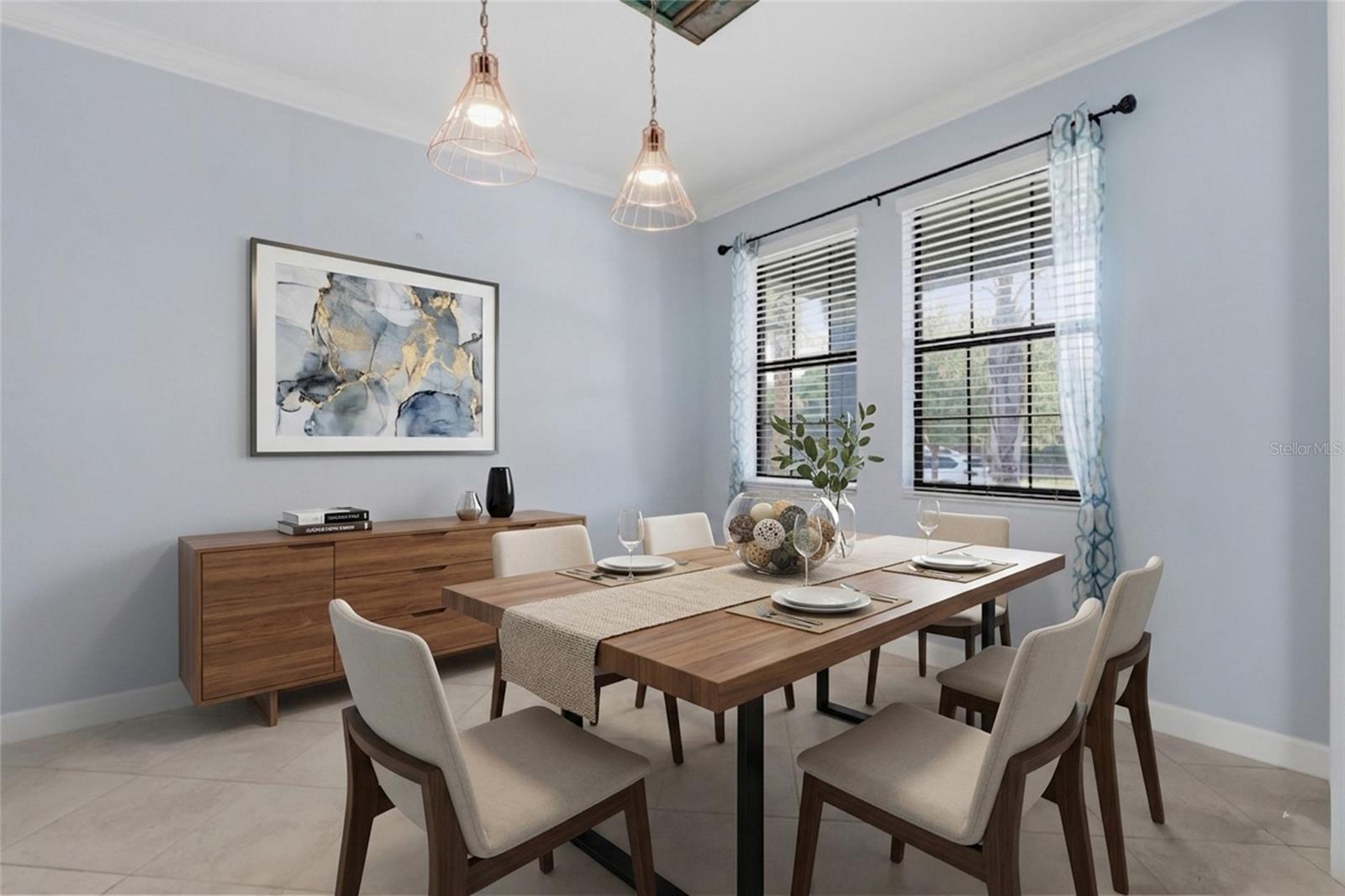 Virtual photo stage of formal living room