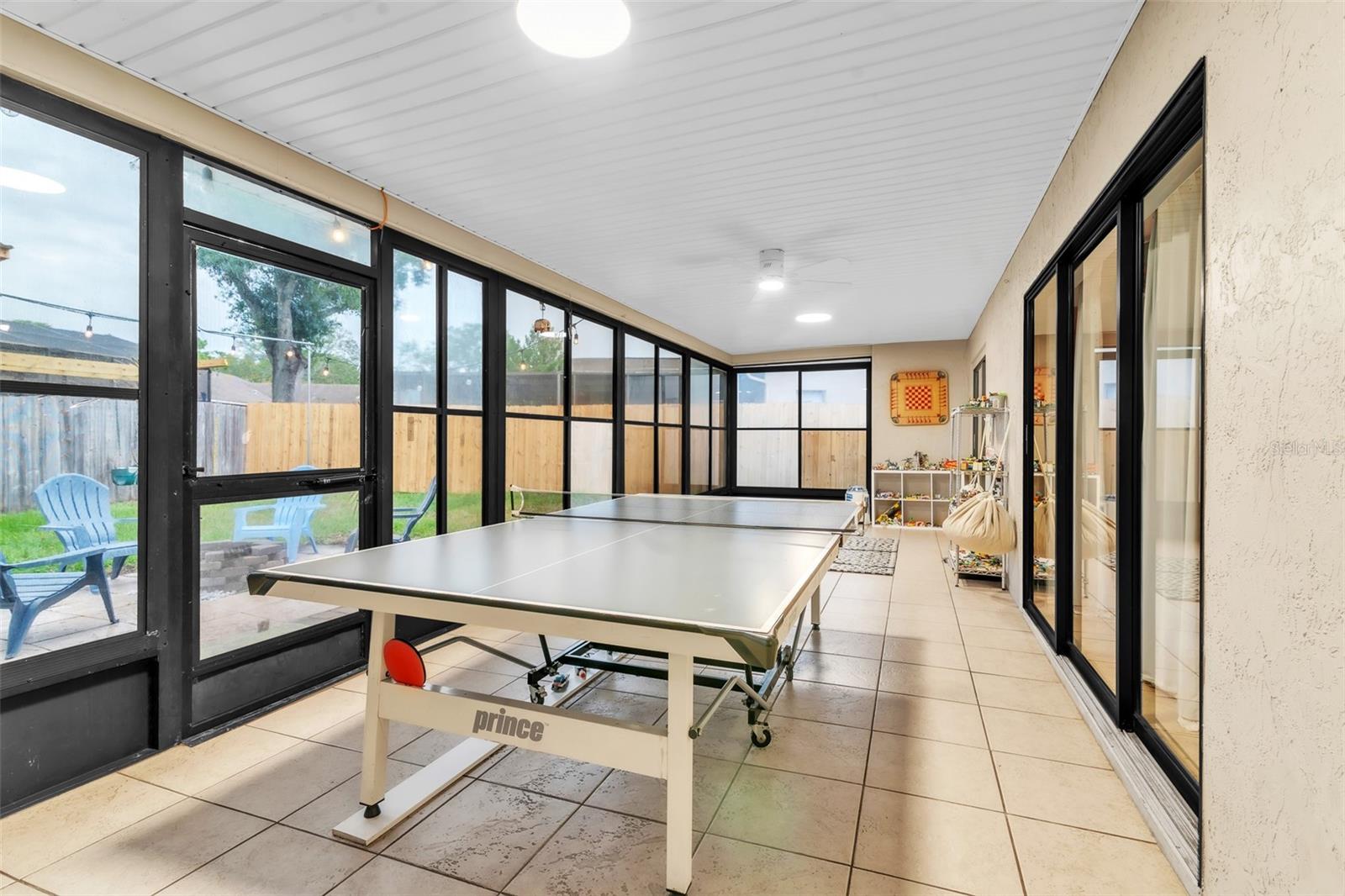 Expansive enclosed patio