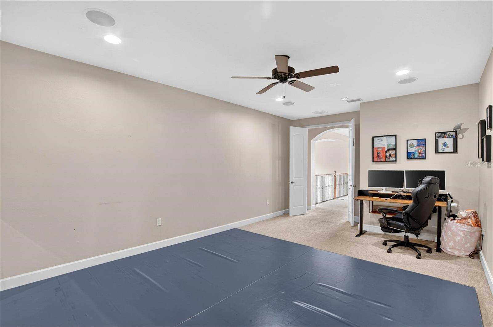 Bonus room currently used as a dance studio with wiring & speakers already in place, ideal media room, game room, or creative space