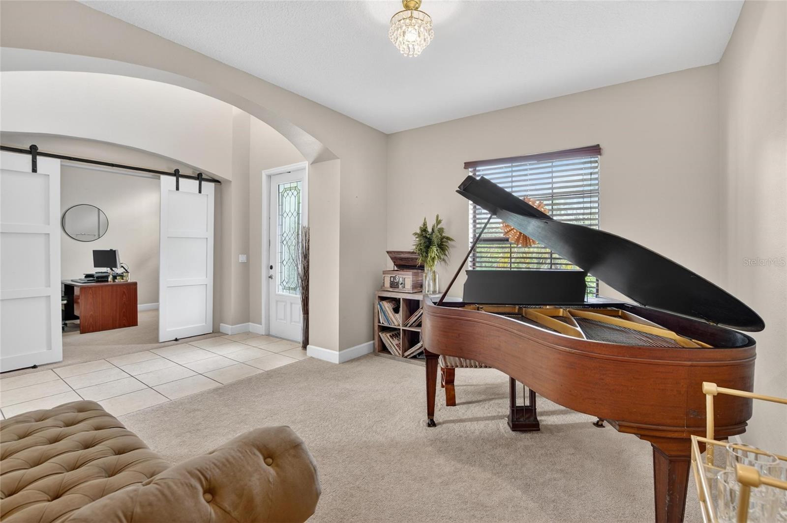 Formal living room currently a music room