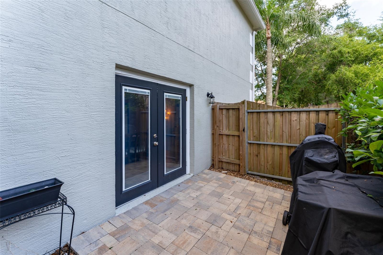 Brick paver grilling area