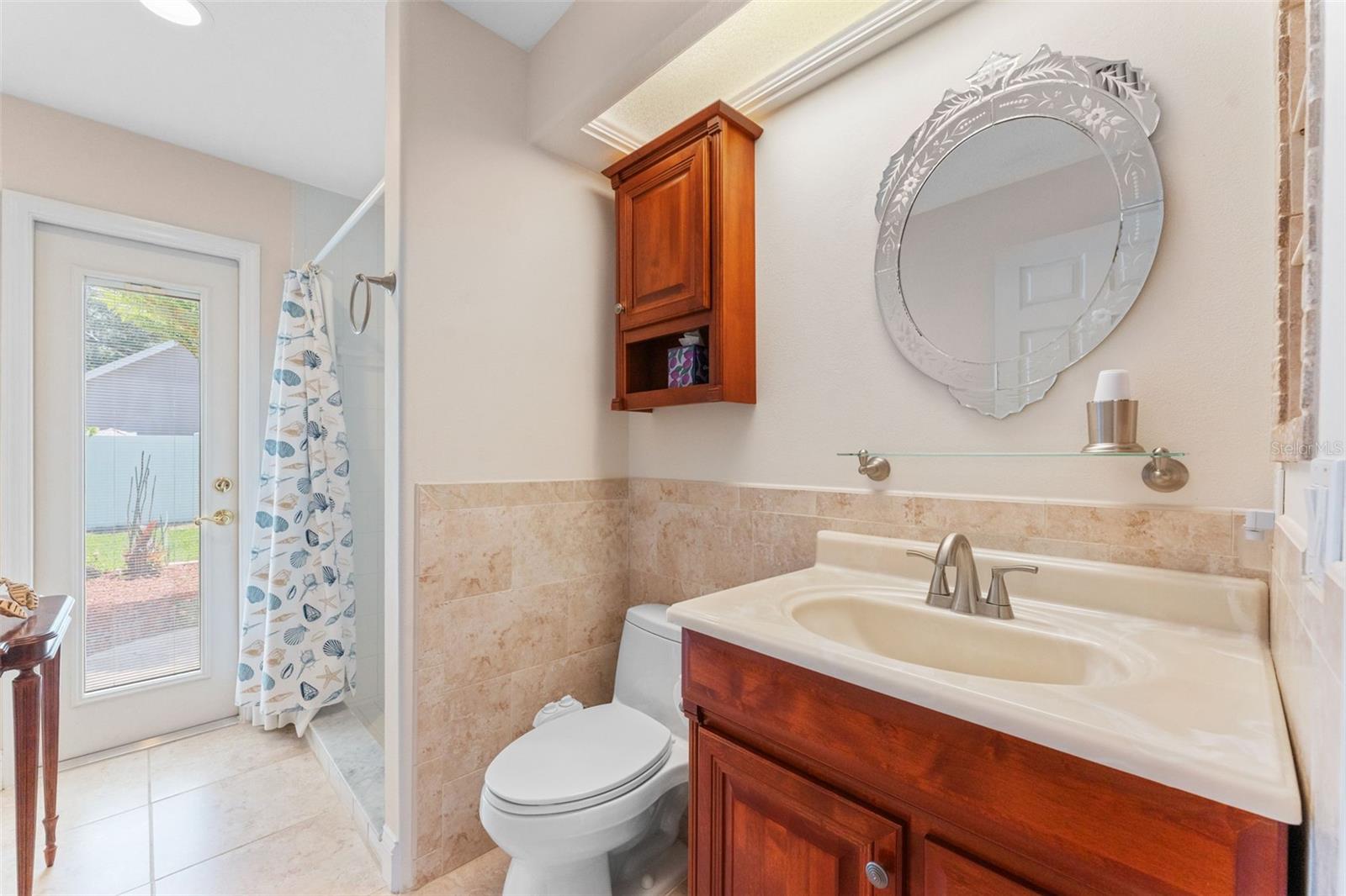 Full bath with pool access