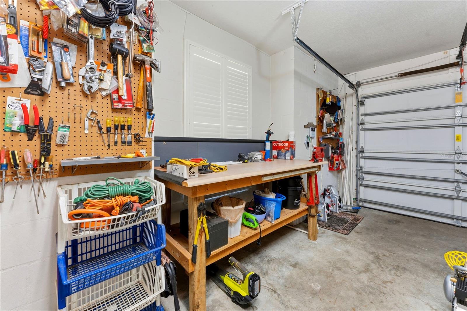 Workbench in garage