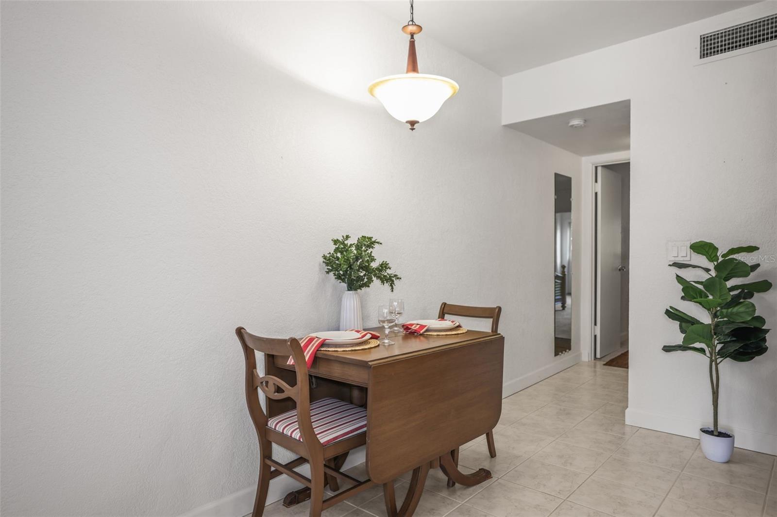 The dining table is beautiful solid set and comes with the home