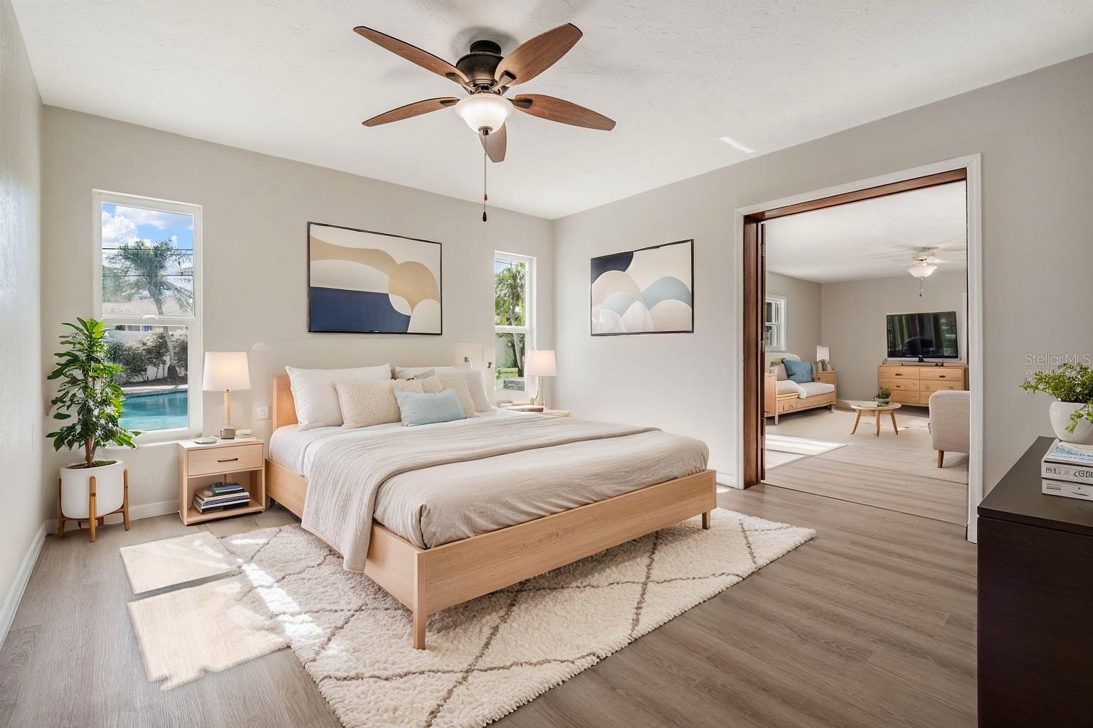 Virtually Staged Primary Bedroom