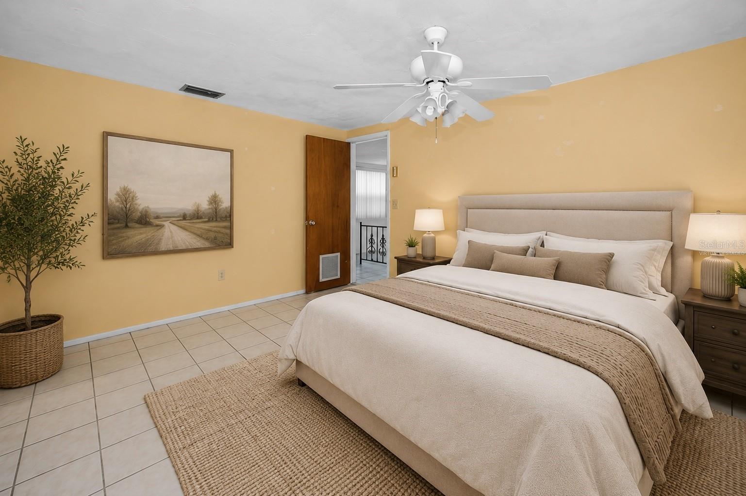 Virtually Staged Primary Bedroom
