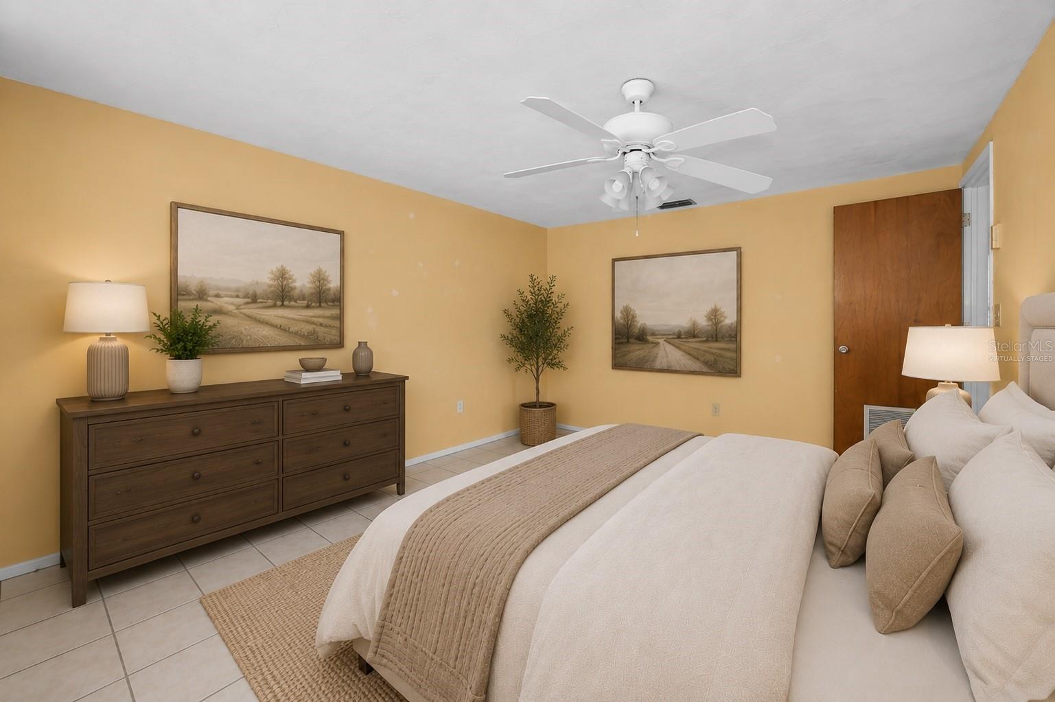 Virtually Staged Primary Bedroom