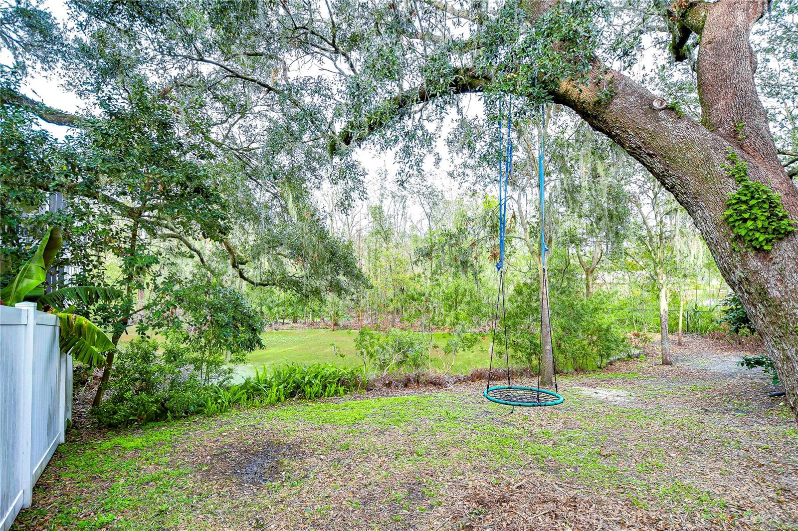 Comfortable setting surrounded by mature landscaping.